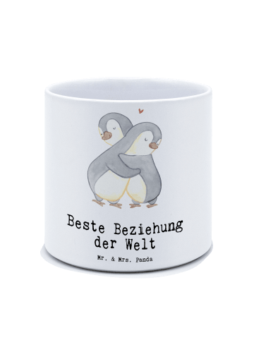 Mr. & Mrs. Panda Blumentopf Pinguin Beste Beziehung der Welt mit... in Weiß