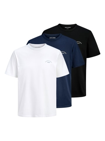 Jack and Jones 3er Pack T-Shirts College Logo Tee SS Crew Neck in Mehrfarbig