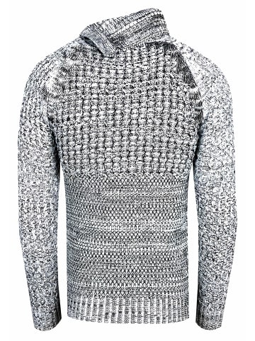 Rusty Neal Side Button-Placket Grobstrick Rollkragen-Pullover in Weiß