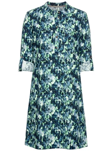 Camel Active Schlupfkleid mit langen Krempelärmeln in Blau-Grün