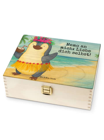 Mr. & Mrs. Panda Teebox Pinguin Kokosnuss Design mit Spruch in Weiß