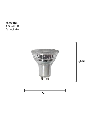 STAR Trading LED-Strahler ,Spotlight Glass', GU10, dimmbar, 2,4W, 270lm, weiß