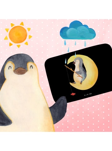 Mr. & Mrs. Panda Badteppich Pinguin Mond ohne Spruch in Schwarz