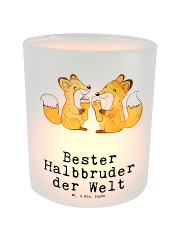 Mr. & Mrs. Panda Teelichthalter Fuchs Bester Halbbruder der Welt... in Transparent