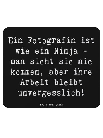 Mr. & Mrs. Panda Mouse Pad Spruch Fotografin Ninja mit Spruch in Schwarz