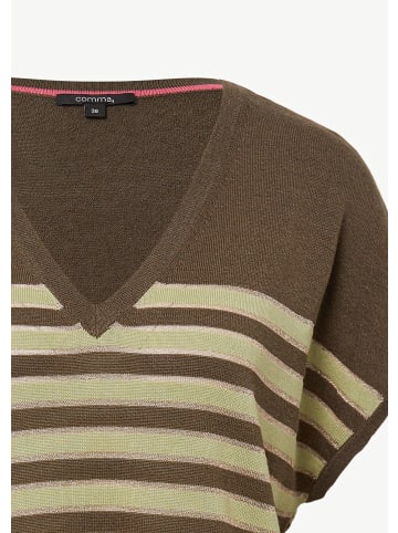 comma Strickpullover kurzarm in Braun