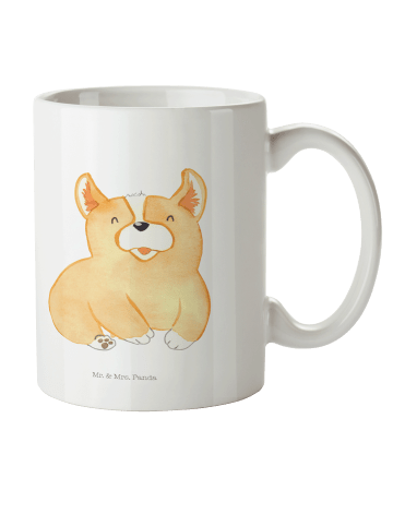 Mr. & Mrs. Panda Kaffeetasse Corgie ohne Spruch in Weiß