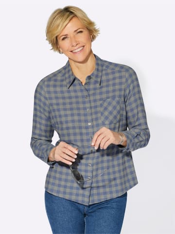 WITT WEIDEN Hemdbluse in taubenblau-kariert