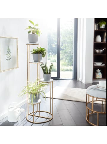 KADIMA DESIGN Blumenständer Pflanzenhalter | Marmor, 36,5x107,5cm, 4 Ablagen