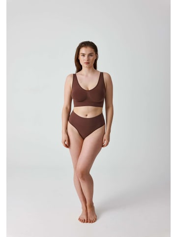SNOCKS Shaping High Waist Tanga in Braun
