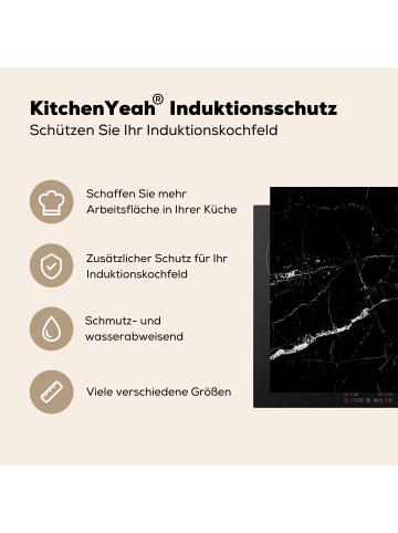 KitchenYeah Herdabdeckplatte Modernes Marmor schwarz