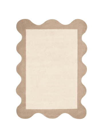 Beliani Kurzflor SANGHAR in Beige - (W) 160 x (L) 230 cm