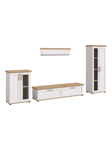ebuy24 Regalsystem Verona (4-teilig) Weiß 336 x 40 cm