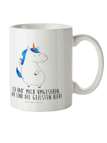 Mr. & Mrs. Panda Kindertasse Einhorn Mann mit Spruch in Weiß