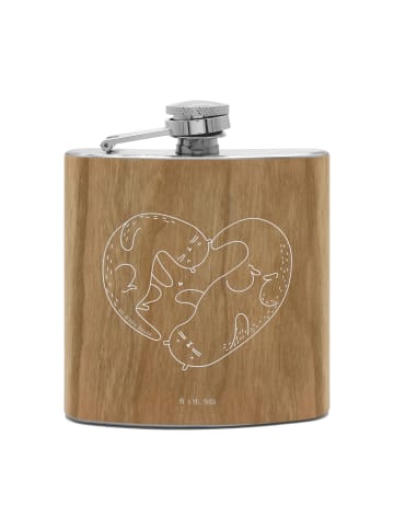 Mr. & Mrs. Panda Hip Flask Otter Herz ohne Spruch in Braun