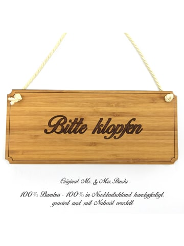 Mr. & Mrs. Panda Wegweiser Bitte klopfen mit Spruch in Keine Angabe