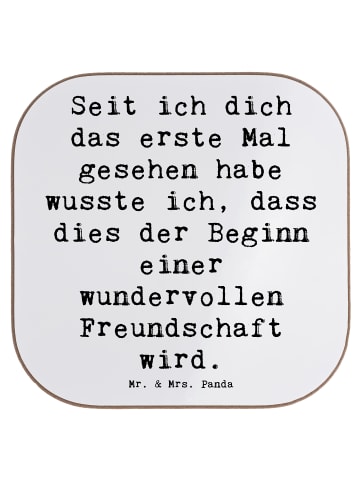 Mr. & Mrs. Panda Untersetzer für Gläser Spruch Neue Freunde find... in Weiß