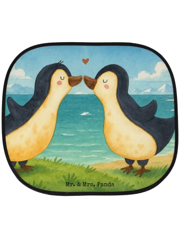 Mr. & Mrs. Panda Autosonnenschutz Pinguine Kuss Design ohne Spruch in Weiß