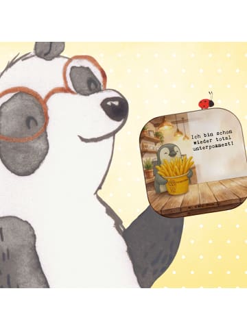 Mr. & Mrs. Panda Bierdeckel Pinguin Pommes Eimer Design mit Spruch in Weiß