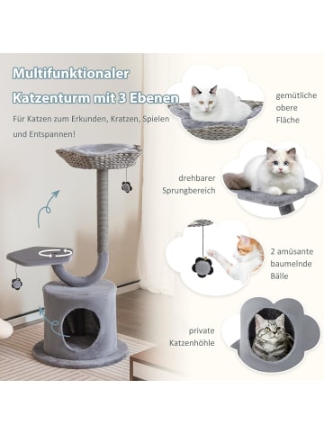 COSTWAY 106 cm Katzenbaum in Grau