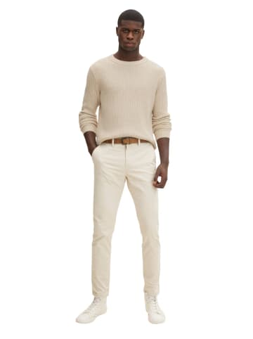 TOM TAILOR Denim Stoffhose / Chino SLIM CHINO BELT slim in Beige