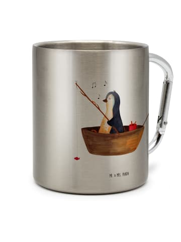 Mr. & Mrs. Panda Thermobecher Pinguin Angelboot ohne Spruch in Silber