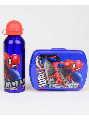 Spiderman 2er Set: Brotdose + Alu-Trinkflasche Spider-Man in Blau