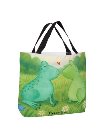 Mr. & Mrs. Panda Tote Bag Frosch Liebe Design ohne Spruch in Weiß