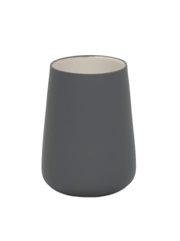 5five Simply Smart Zahnputzbecher COCON, Keramik in Grau, Ø 8,3 x (H) 11,4 cm