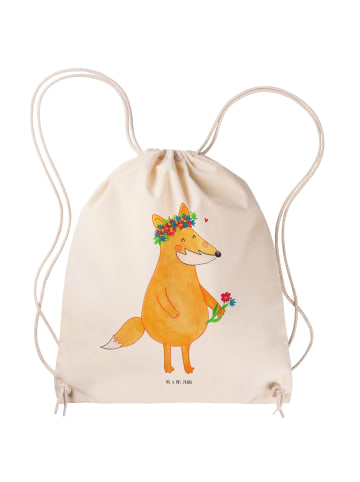Mr. & Mrs. Panda Turnbeutel Fuchs Blumen ohne Spruch in Creme