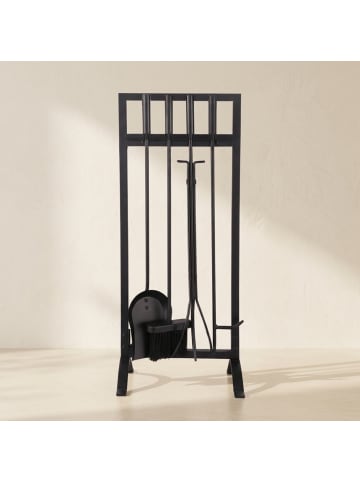 relaxdays 5-tlg. Kaminbesteck Set in Schwarz