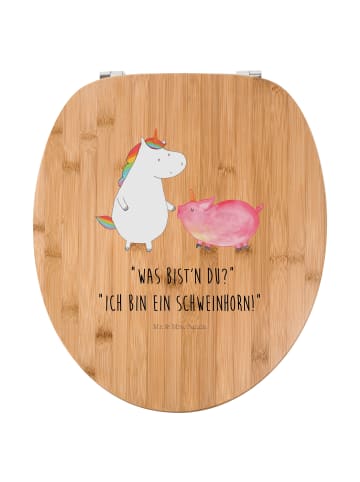 Mr. & Mrs. Panda Toilettendeckel Einhorn Schwein mit Spruch in Braun
