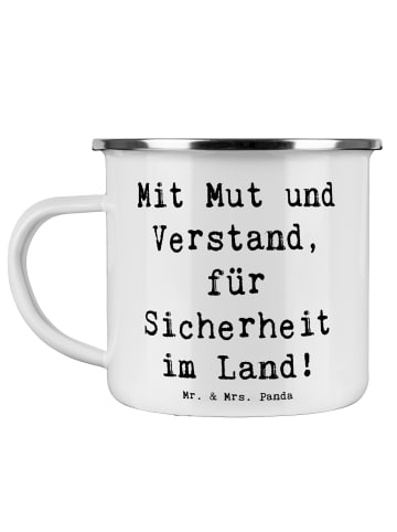 Mr. & Mrs. Panda Blechbecher Spruch Polizist Mut Verstand mit Sp... in Weiß