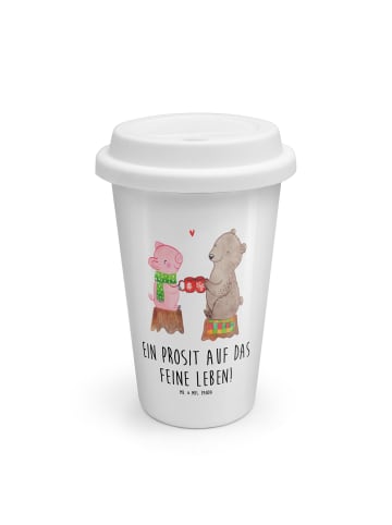 Mr. & Mrs. Panda To Go Becher Glühschwein Sause mit Spruch in Weiß