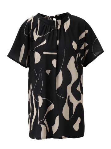 Aniston SELECTED Kurzarmbluse in schwarz-beige