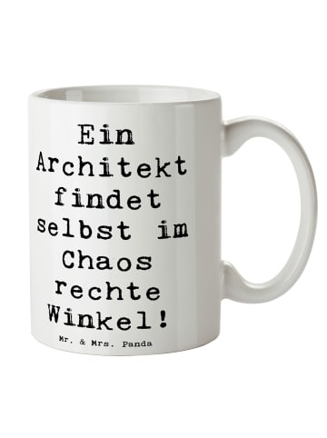 Mr. & Mrs. Panda Tasse Spruch Architekt Chaos mit Spruch in Weiß