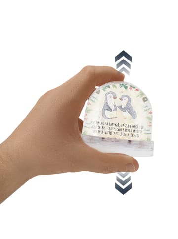 Mr. & Mrs. Panda Schneekugel Pinguine trösten mit Spruch in Naturpapier