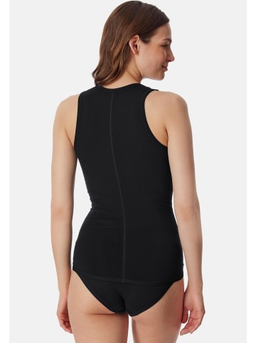 Schiesser Unterhemd / Top Personal Fit in Creme / schwarz / dunkelblau