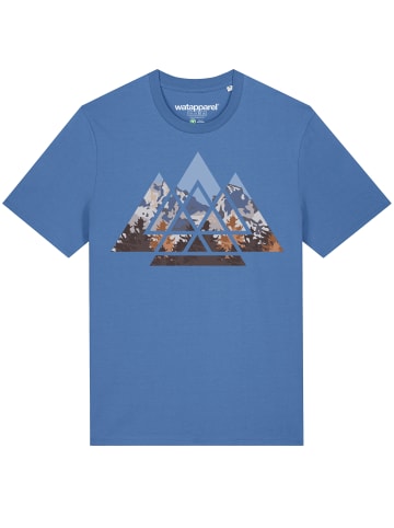 wat? Apparel T-Shirt Geometric Landscape in Bright Blue