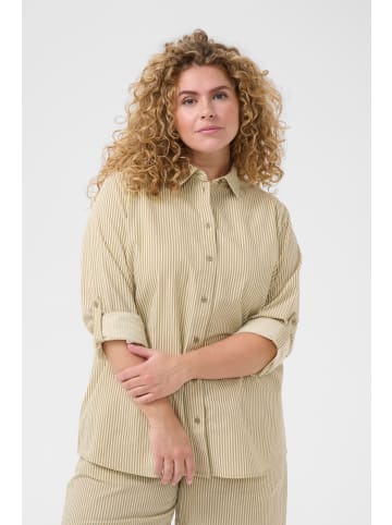 KAFFE curve Langarm - Hemd KCnana Loose fit in Chincilla / White stripe