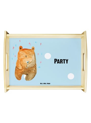 Mr. & Mrs. Panda Tablett Bär Party mit Spruch in Blau Pastell