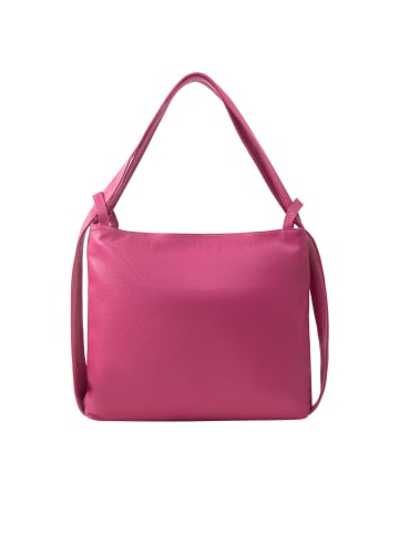 faina Schultertasche Aus Leder in Fuchsia