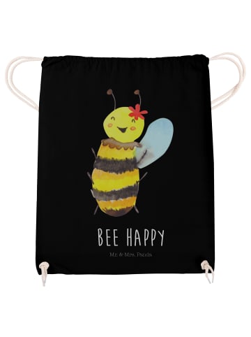 Mr. & Mrs. Panda wander rucksack Biene Happy mit Spruch in Schwarz