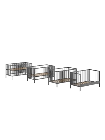 others BABYBETT Kara-lynn 144x84x76 aus Massivholz in Buche Anthrazit