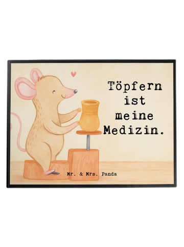 Mr. & Mrs. Panda Schreibauflage Maus Töpfern Design mit Spruch in Weiß