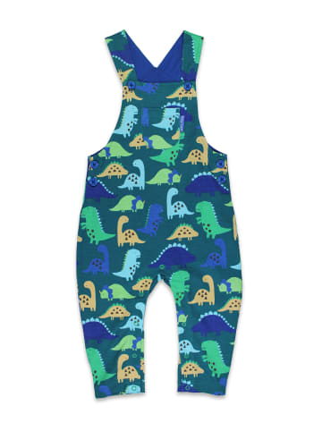 Toby Tiger Latzhose mit Dinosaurier Print in grün