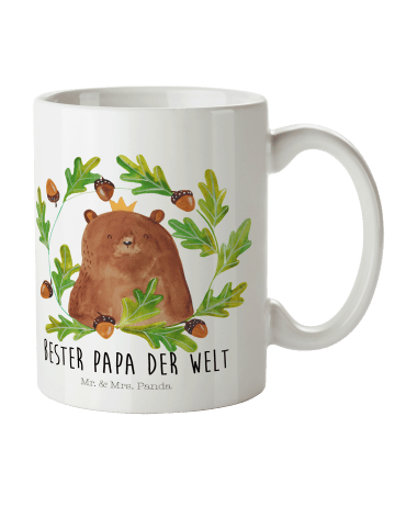 Mr. & Mrs. Panda Kindertasse Bär König mit Spruch in Weiß