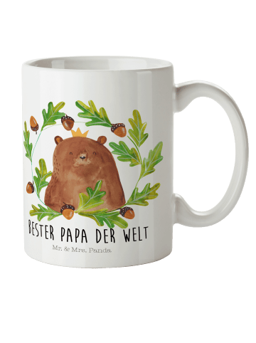 Mr. & Mrs. Panda Plastikbecher Bär König mit Spruch in Weiß