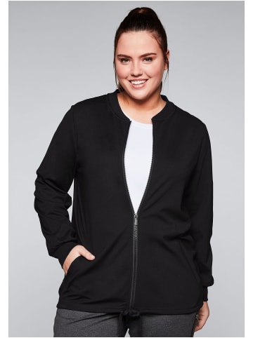 sheego Sweatjacke in schwarz