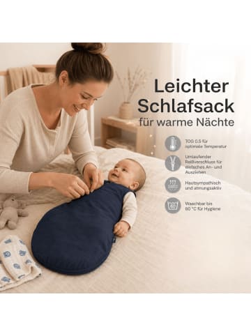 Kinderhaus Blaubär Baby Mäxchen Sommertraum Mullschlafsack TOP in Poseidon